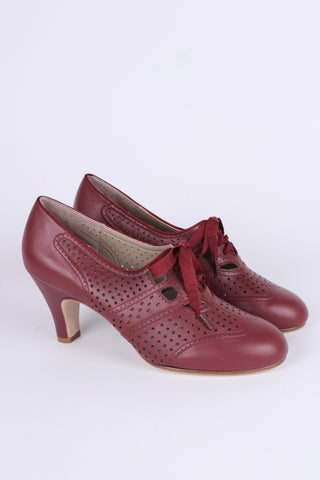 Early 1930s oxford high heels- Brown red - Marie