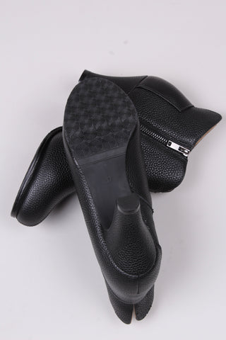 1950s high heel ankle boots with wool lining - Black - Laura