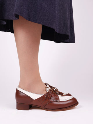 40s Two-tone Spectator shoes - Brown /  off-white - Grace