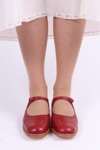 1920s Mary Jane everyday shoe - Red - Ruby