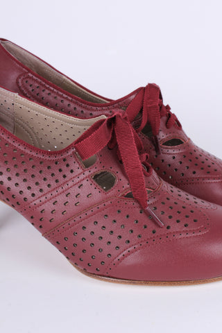 Early 1930s oxford high heels- Brown red - Marie
