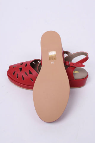 1940s / 50s summer wedge sandals -Red - Sidse