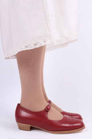 1920s Mary Jane everyday shoe - Red - Ruby