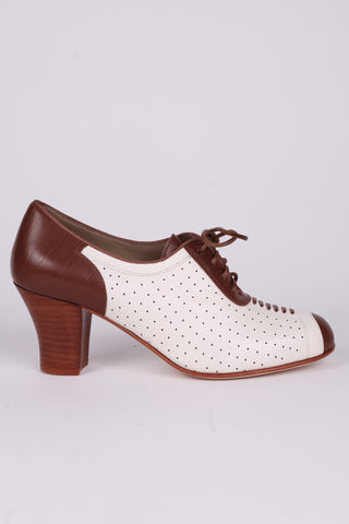1940s Spectator Oxford pumps - Brown / Off-White - Lucy