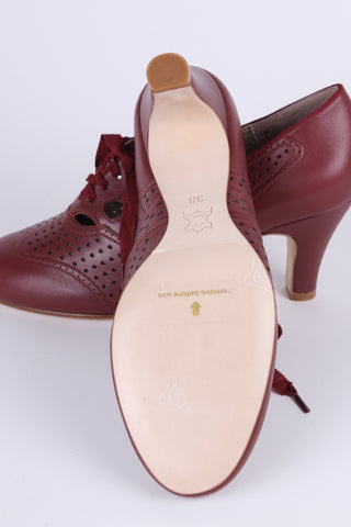 Early 1930s oxford high heels- Brown red - Marie