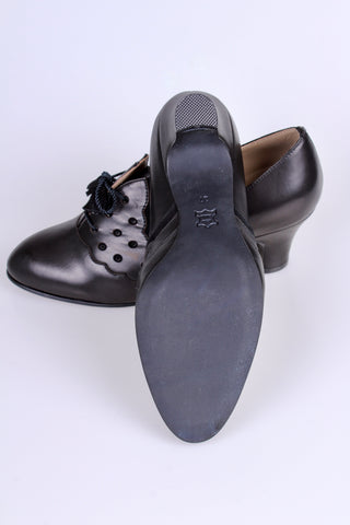 1930s everyday Oxford shoes with tassels - Black - Mildred