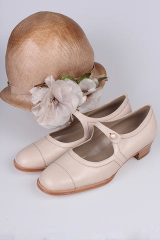 1920s Mary Jane everyday shoe - Cream - Ruby
