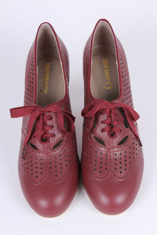 Early 1930s oxford high heels- Brown red - Marie