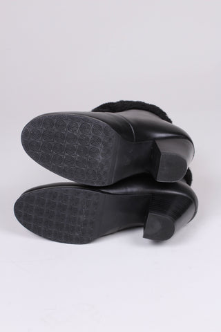Early 1950s booties with wool lining- Black - Maria
