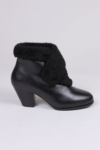 Early 1950s booties with wool lining- Black - Maria
