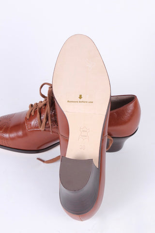 Classic 1930s Oxfords - Cognac Brown - Juliette