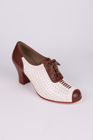 1940s Spectator Oxford pumps - Brown / Off-White - Lucy