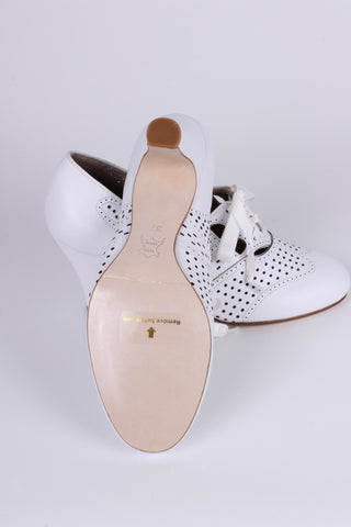 Early 1930s oxford high heels- White - Marie