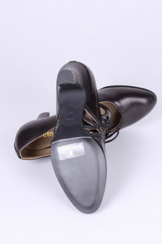 1930s everyday lace-up pumps - Black - Eva