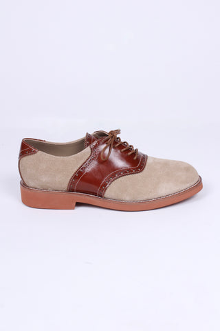 Women's 1950s style oxford saddle shoe  - Cognac/Sand - Elliot