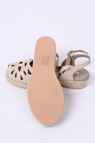 1940s / 50s summer wedge sandals - Cream - Sidse