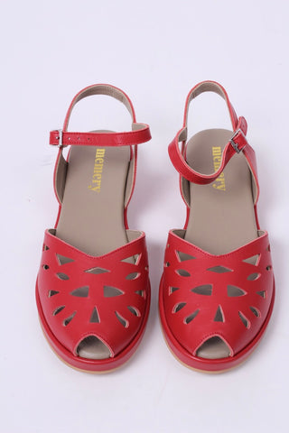 1940s / 50s summer wedge sandals -Red - Sidse