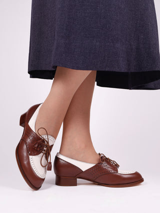 40s Two-tone Spectator shoes - Brown /  off-white - Grace
