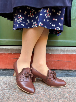 1930s everyday Oxford heels with tassels - Brown - Mildred