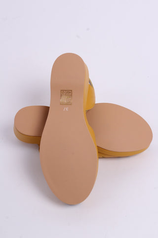1940s / 50s summer wedge sandals - Yellow - Sidse