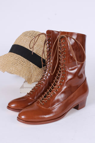 Everyday working boots, 1915-1920 - Cognac brown - Ruth