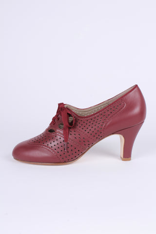 Early 1930s oxford high heels- Brown red - Marie