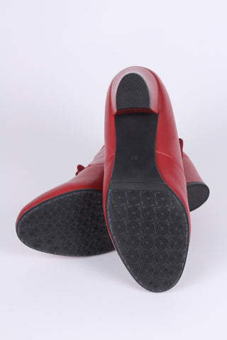1940s / early 1950s winter ankle boots  - Red - Lillie