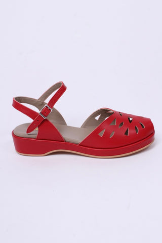 1940s / 50s summer wedge sandals -Red - Sidse