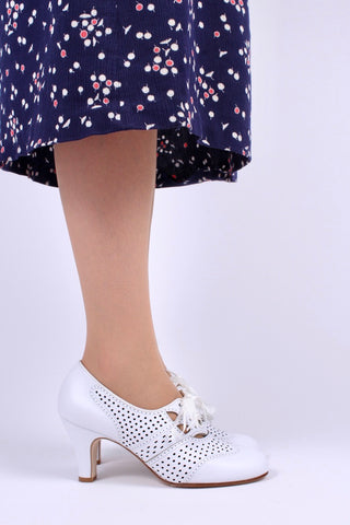Early 1930s oxford high heels- White - Marie