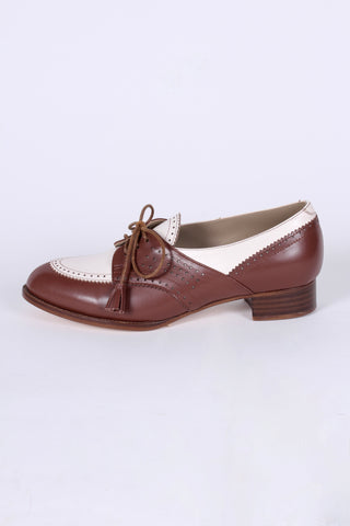 40s Two-tone Spectator shoes - Brown /  off-white - Grace