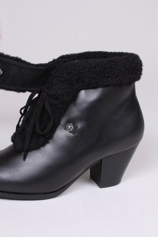 Early 1950s booties with wool lining- Black - Maria