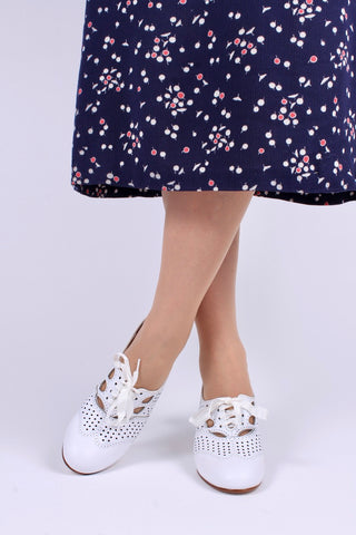 Early 1930s oxford high heels- White - Marie