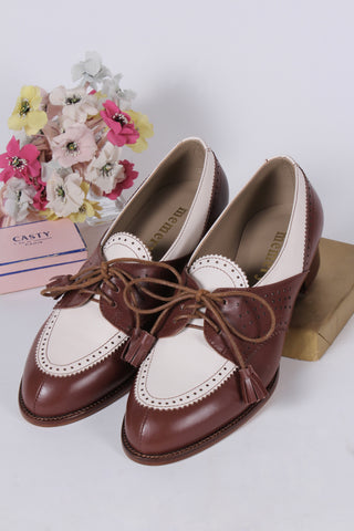 40s Two-tone Spectator shoes - Brown /  off-white - Grace