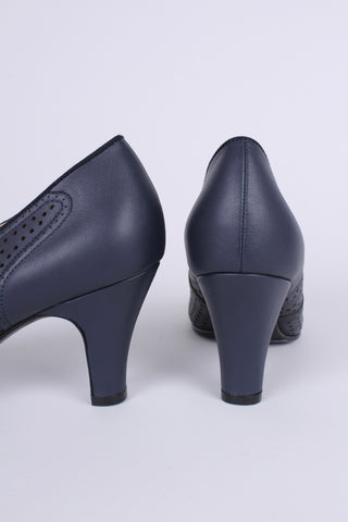 Early 1930s oxford high heels- Navy - Marie