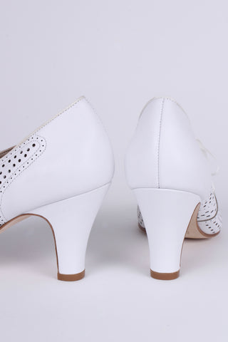 Early 1930s oxford high heels- White - Marie