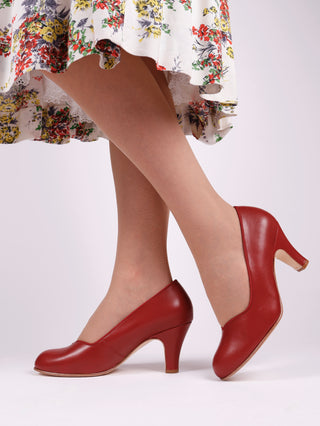 Early 50's pump - Maroon Red - Julia