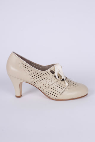 Early 1930s oxford high heels- Cream - Marie