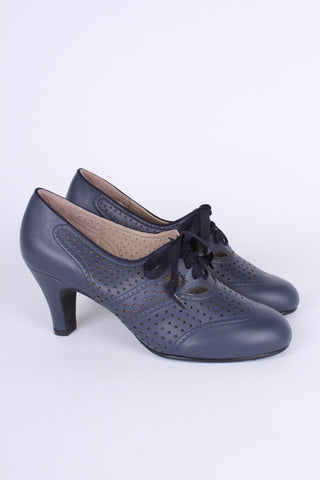 Early 1930s oxford high heels- Navy - Marie