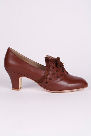 1930s everyday Oxford heels with tassels - Brown - Mildred