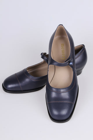 1920s Mary Jane everyday shoe - Navy Blue - Ruby