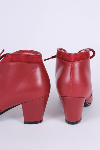 1940s / early 1950s winter ankle boots  - Red - Lillie