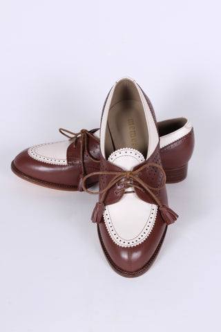 40s Two-tone Spectator shoes - Brown /  off-white - Grace
