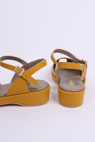 1940s / 50s summer wedge sandals - Yellow - Sidse