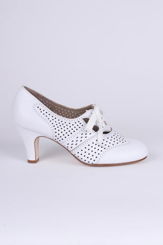 Early 1930s oxford high heels- White - Marie