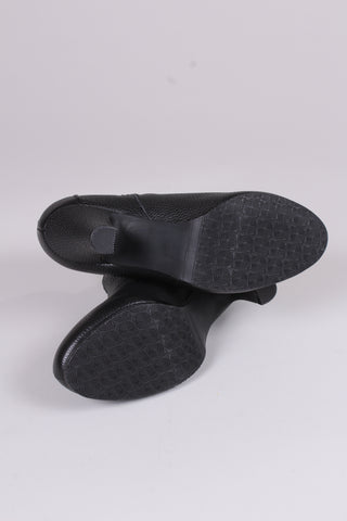 1950s high heel ankle boots with wool lining - Black - Laura
