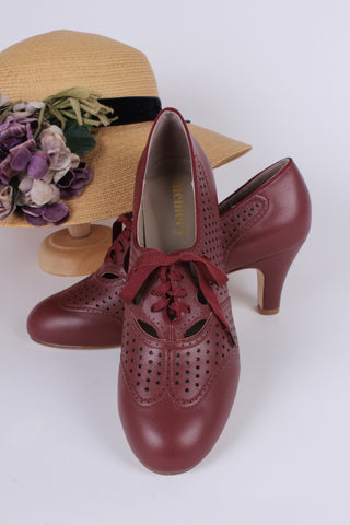 Early 1930s oxford high heels- Brown red - Marie