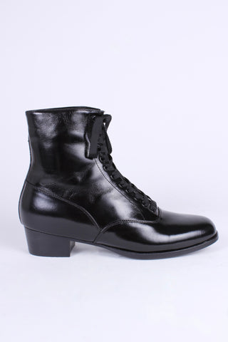 10s / 20s  style everyday leather boot  - Black - Britta