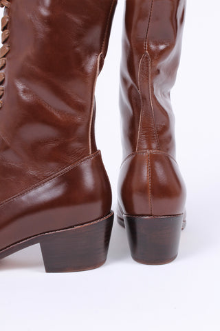 Edwardian everyday walking boot, 1910 - Brown - Alice