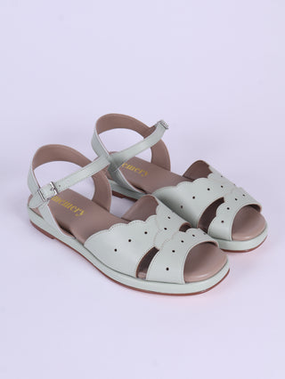 1950s sandals with claud-shaped pattern - Mint- Joy