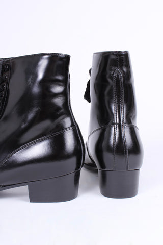 10s / 20s  style everyday leather boot  - Black - Britta